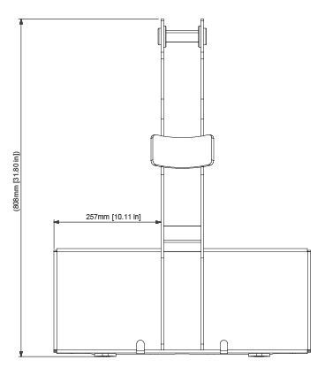 Boom Extension Specifications, front view